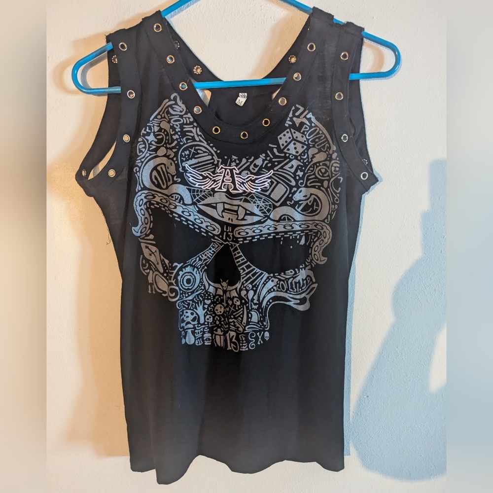 Black and Gold Grommet Top